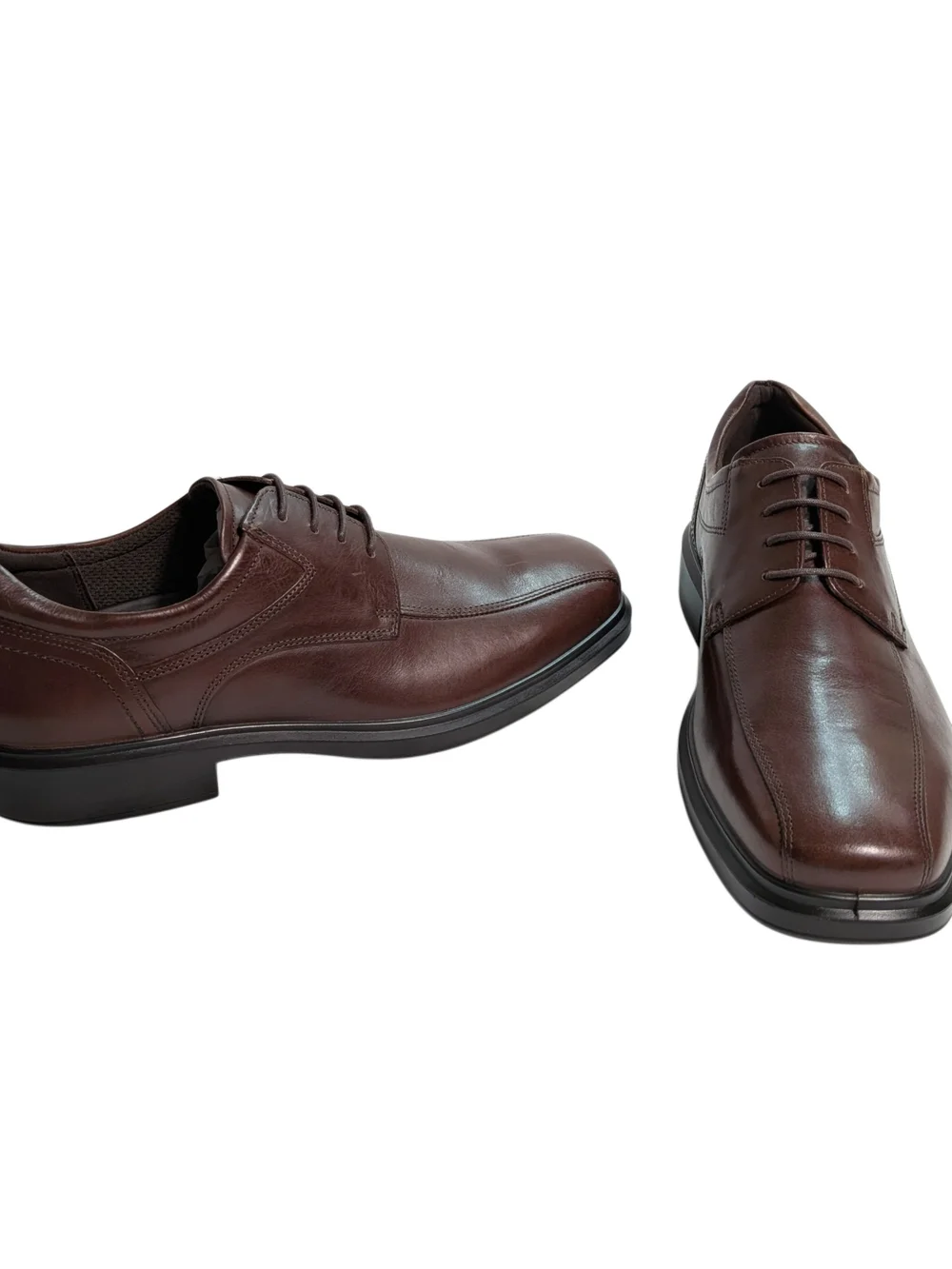 ECCO Helsinki 2 Mens 12-12.5 Mink Brown Leather Derby Dress Shoes 500174